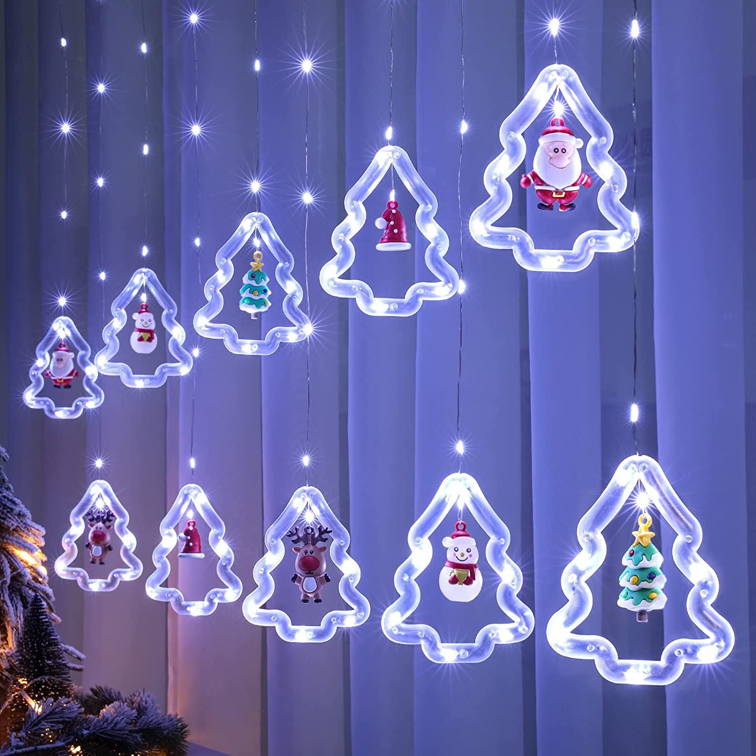 Window Lights Christmas Decorations 9.8ft USB Novelty Xmas Hanging Tree