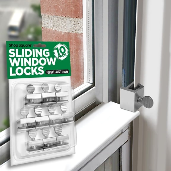 Window Locks, 10 Pack for Vertical and Horizontal Windows, Adjustable Aluminum Stoppers, Window Security, No-Drill Install, Requires 28-36mm Clearance