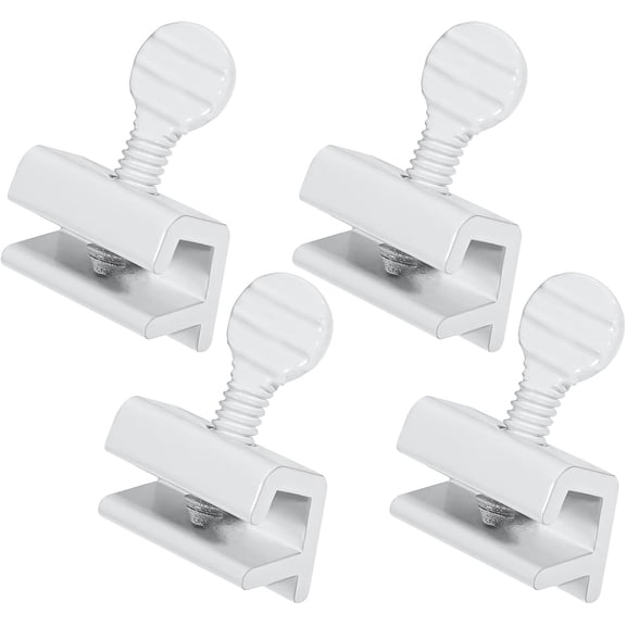 Window Locks, 4 Packs, Stainless Steel Sliding Door Security Lock Single Adjustable Horizontal Child Safety Locks Home Windows Stopper for Up and Down (White Coated)