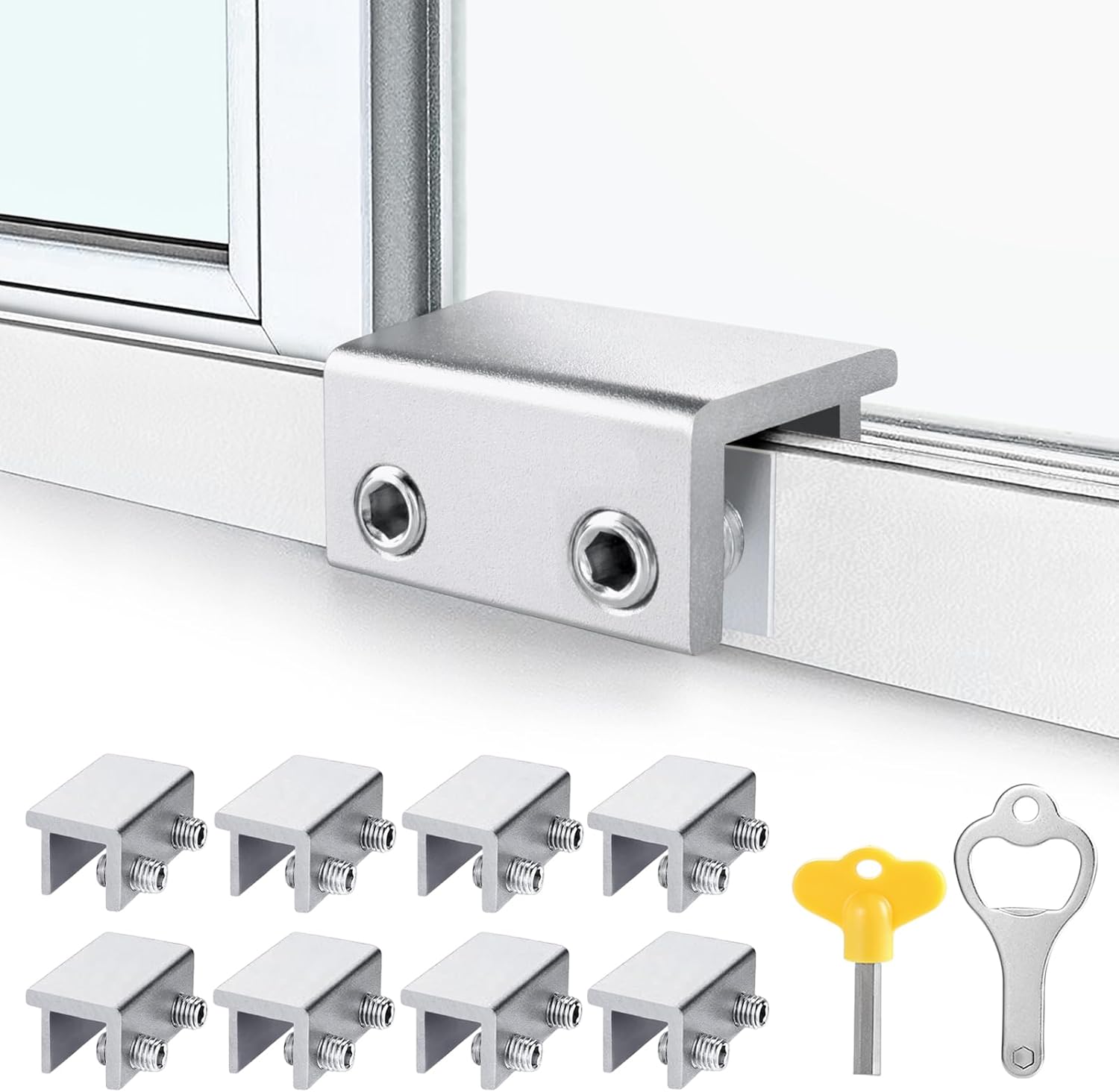 Window Locks,4 Sets Sliding Window Locks with Key for Vertical ...