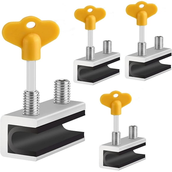 Window Locks, 4 Sets Sliding Security Window Lock with Key for Vertical & Horizontal Sliding Windows & Sliding Doors, Adjustable Window Locks for Patio Bedroom Home and Office