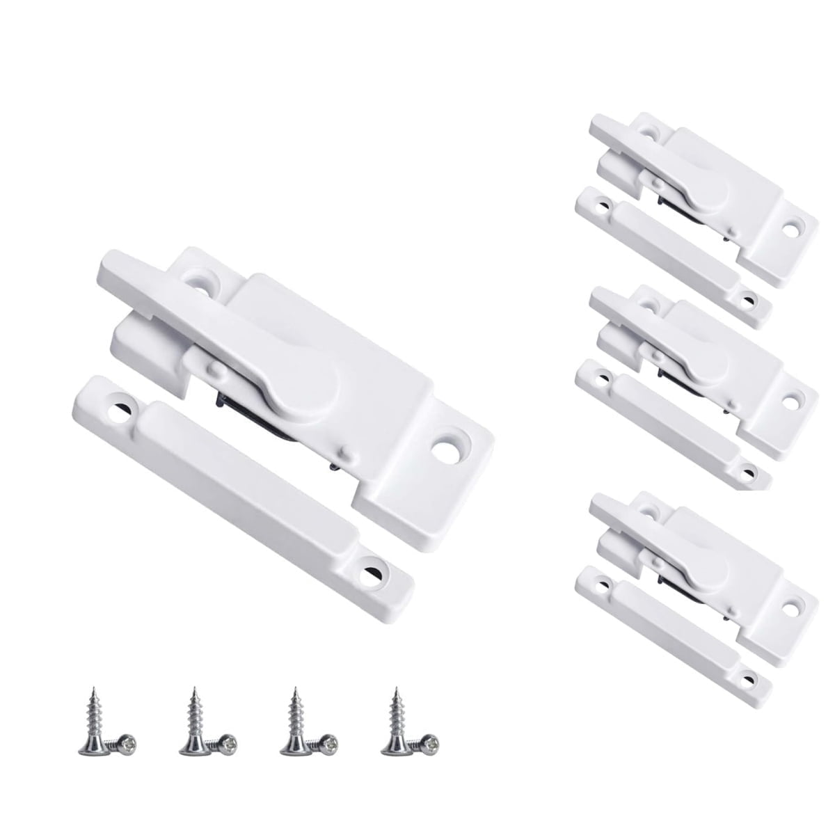 Window Arm Lock Window Locks,4Pack Cam Sash Locks for Double Hung Window,QZS White Cam ...