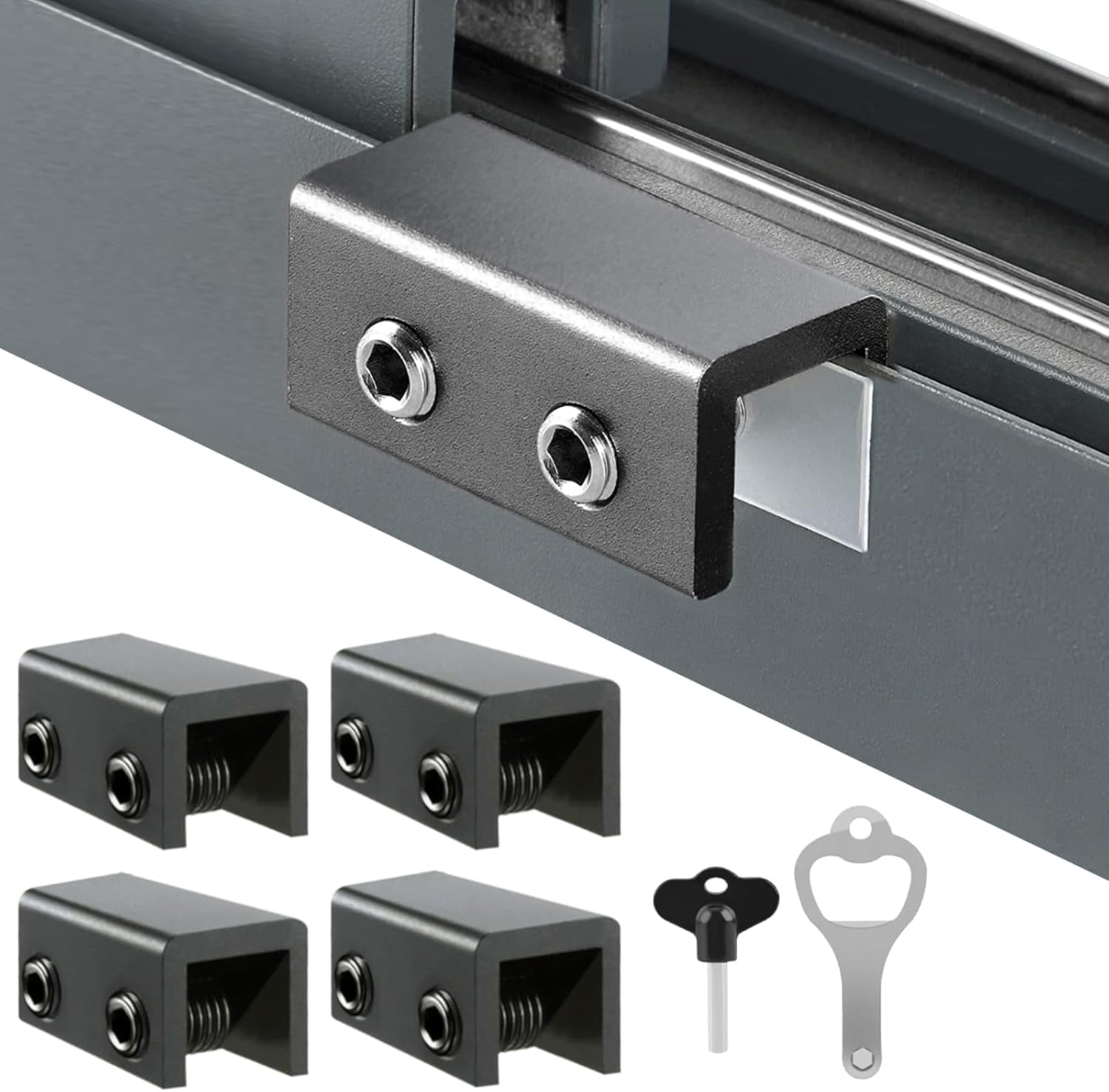 Window Locks Black, 4 Sets Sliding Security Window Lock with Key for ...