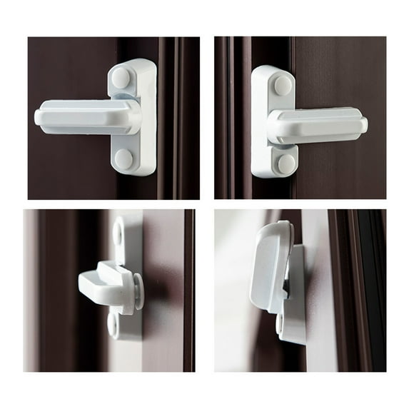 Window Locks Security, Window Security Lock, 2 in T-Shaped, Latches Hardware, 1 Pc, White Finish, Sliding Unit installation