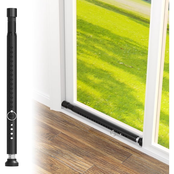Window Locks & Sliding Door Security Bar, 2 Pack Adjustable Child Safety Lock for Up/Down/Horizontal Windows & Sliding Glass Doors from Inside, for Apartment & Patio (17-50 Inch)