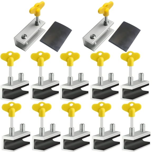 Window Locks for the Youth, Aluminum Alloy Child Safety Lock, Anti-Theft Window Lock, Adjustable Lock for Sliding Doors and Windows, 12 Pcs, Silver, U-shape Pad, 60 mm
