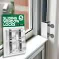thumbnail image 1 of Sliding Window Locks, 4-Pack – No-Drill, Fits Vertical & Horizontal Windows (28–36mm Track Width), 1 of 8