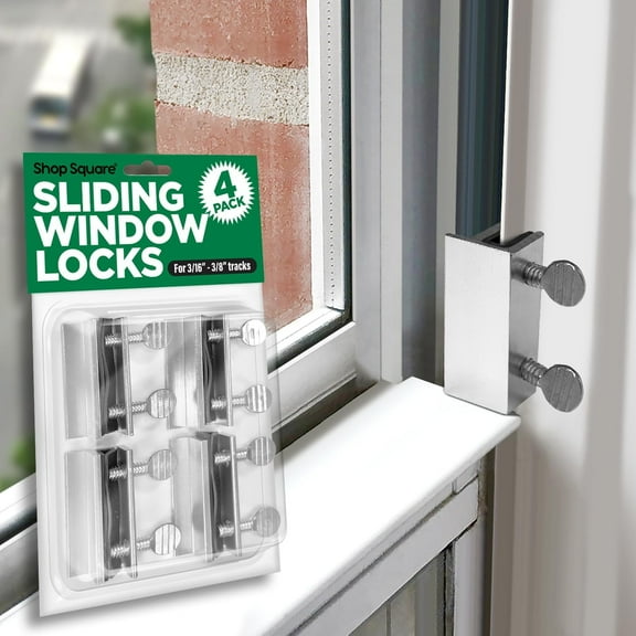 Sliding Window Locks, 4-Pack – No-Drill, Fits Vertical & Horizontal Windows (28–36mm Track Width)