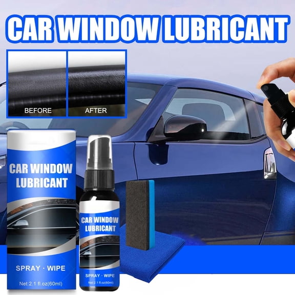Window Lubricant Spray for Glass and Rubber Seals, Noise Reduction for Car Windows, Doors, and Tracks - 60ml as show