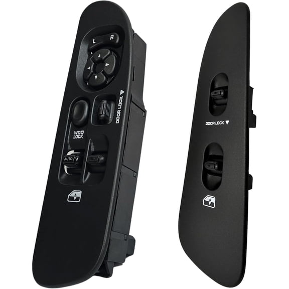 Window Master Switch & Front Passenger Black Bezel Assembly 2002-2009 Dodge Ram (Regular Cab, Single Cab, Dark Slate Gray)