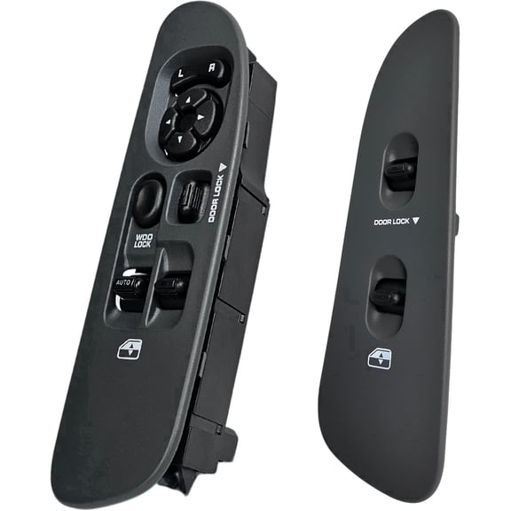 2002-2009 Dodge Ram Window Master Switch & Front Passenger Gray Bezel Full Assembly (Regular Cab, Single Cab, 2002, 2003, 2004, 2005, 2006, 2007, 2008, 2009, 02, 03, 04, 05, 06, 07, 08, 09)