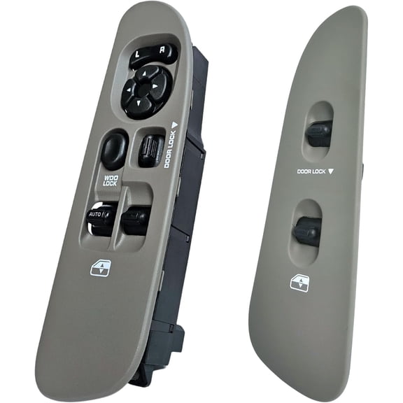 2002-2009 Dodge Ram Window Master Switch & Front Passenger Tan Bezel Full Assebmly (Regular Cab, Single Cab, 2002, 2003, 2004, 2005, 2006, 2007, 2008, 2009, 02, 03, 04, 05, 06, 07, 08, 09)