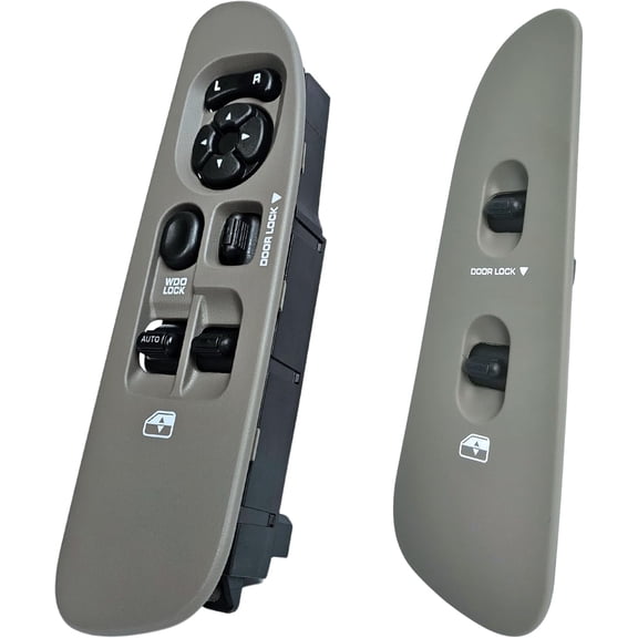 Window Master Switch & Front Passenger Tan Bezel Assebmly for 2002-2009 Dodge Ram (Regular Cab, Single Cab, Full Assembly)