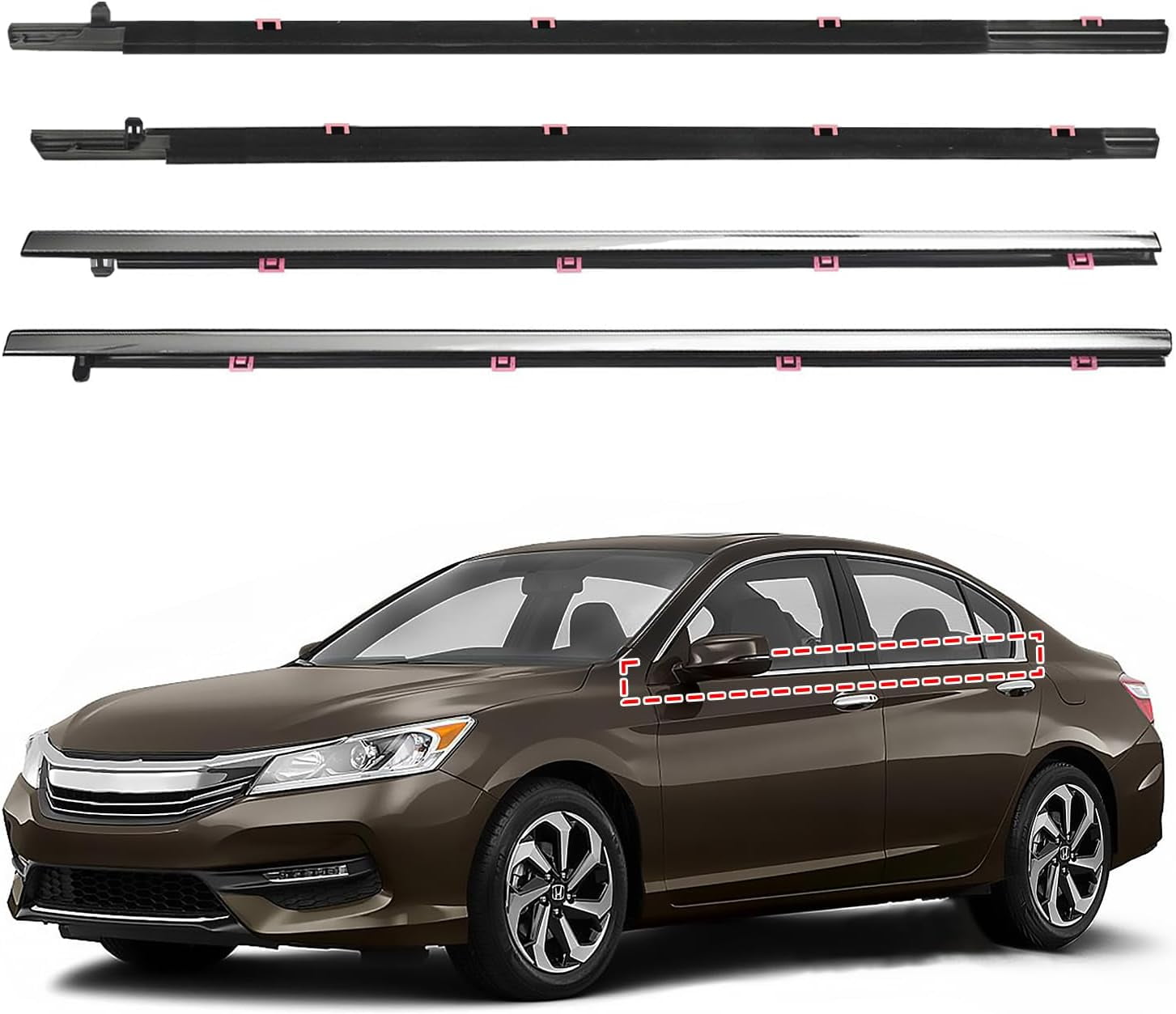 Window Molding Trim for 2013-2018 Honda Accord,4-Door Sedan,Chrome ...