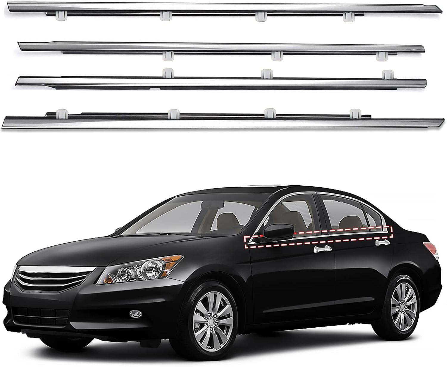 Window Molding Trim for Honda Accord 2008-2012,4-Door Sedan,Chrome ...