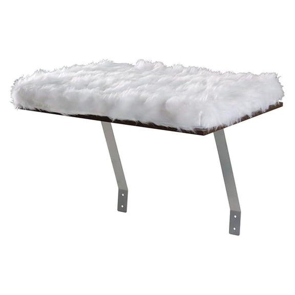 Window Mount Cat Perch - Window Sill Shelf, Padded Cat Wall Bed, Space Saving Furniture for Pets, Removable Faux Sheepskin Cover, Holds 20-35 Pounds