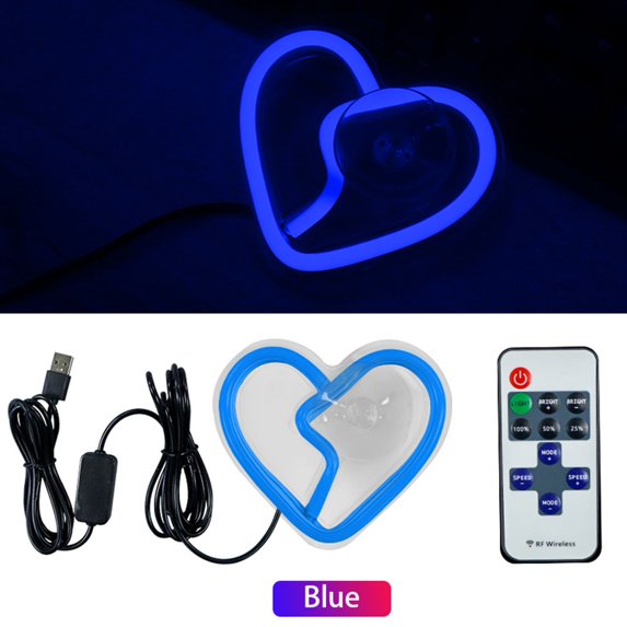 Window Neon Light Heart-Shaped Lights Wireless Atmosphere Lights Usb Wiring