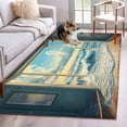 thumbnail image 1 of Window On The Ocean Area Rugs 3x5 ft Wave Cloud Summer Scenery Washable Rug Non Slip Indoor Carpet Absorbent Floor Mat for Living Room Bedroom Dining Room, 1 of 9