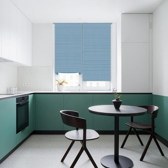 Window Paper Shades Room,Temporary Window Shades No Drill Blinds Self Adhesive Blinds, Shades for Home Nursery Bedroom Kitchen Bathroom(Sky Blue,24"*71")