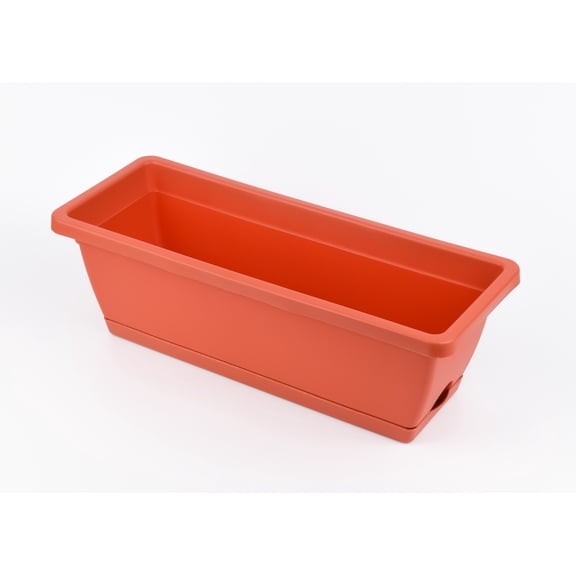 Window Planter,14"x7" Long Window Boxes Planters,Flower Window Box,Vegetable Box Pot with Tray, Indoor Succulent Cactus Flowers Plastic Rectangle Pot for Balcony, Office, Garden Clearance