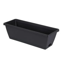 Window Planter Boxes Outdoor,Plastic Vegetable Flower Planters Boxes,Black Rectangle Flower Boxes with Drainage Holes and Trays, Sill Planter Box for Sill,Garden,Balcony,Decor