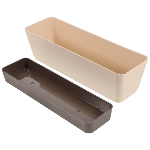 Masteelf Rectangular Plastic Planter Box for Garden Window Lightweight Durable with Drainage Holes 4.7 x 3.1 Inches