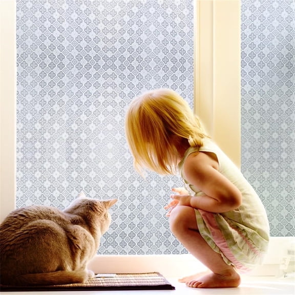 Window Privacy Film 17.7x78.7 Inch Static Cling Stained Glass UV Blocking (17.7"x118" )