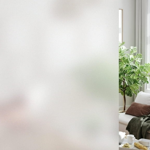 FOINWER Window Privacy Film Frosted Film 24x118 inches No Glue Anti-UV Window Sticker White Frosted Window Cling Non-Adhesive for Privacy Office Home, Bathroom