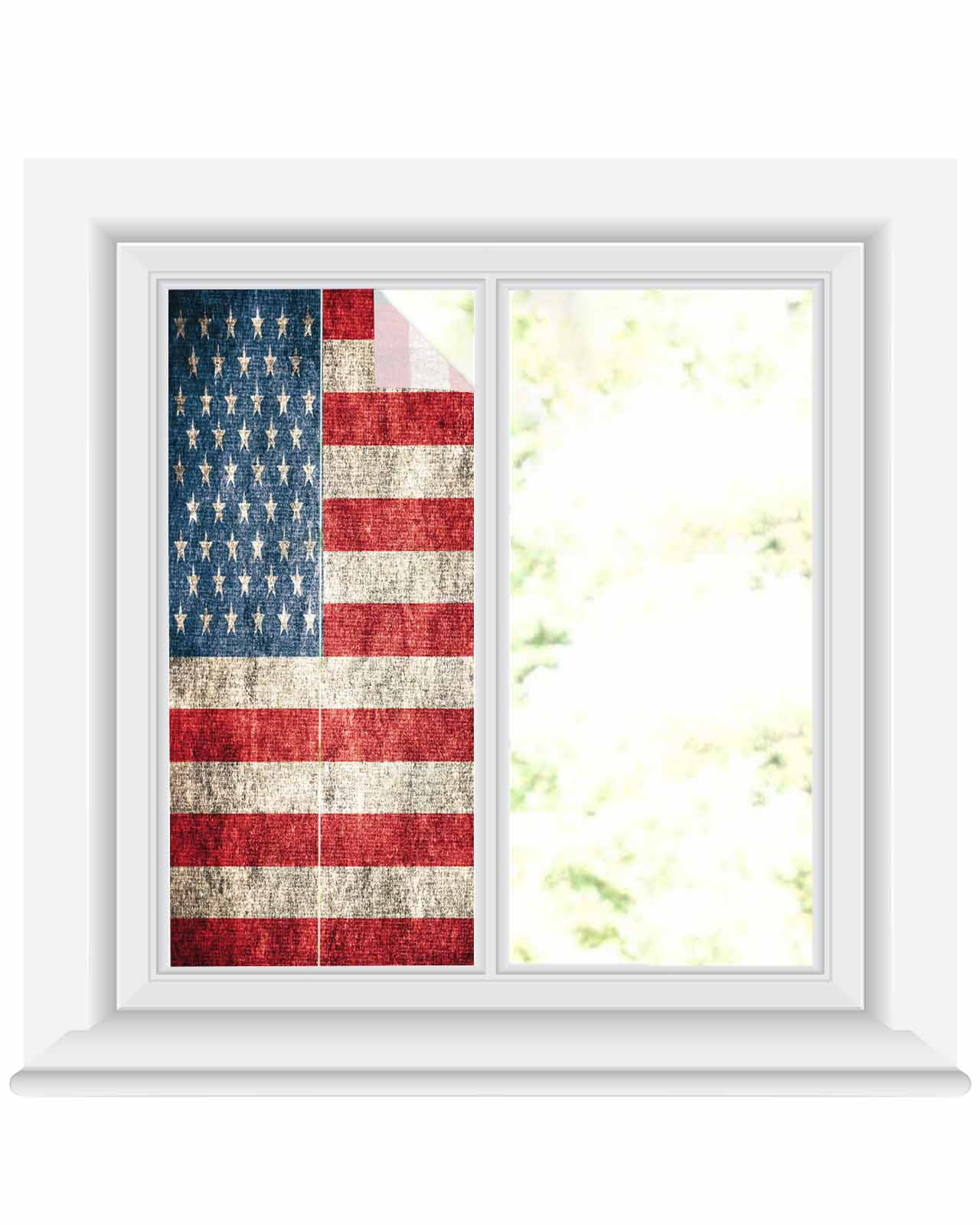 Window Privacy Film American Flag Stained Glass Window Film Decorative ...