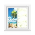 thumbnail image 1 of Window Privacy Film Beach Blue Stained Glass Window Film Decorative Sun Block Window Cover Starfish Palm Tree Shell Sandy Beach Window Clings Static Adhesive Sticker for Bathroom 19.6"x39.3", 1 of 7