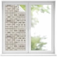 thumbnail image 1 of Window Privacy Film Beige Brick Wall Stained Glass Window Film Decorative Sun Block Window Cover Retro Country Stone Rocks Geometric Print Window Clings Static Sticker for Bathroom 17.7"x39.3", 1 of 7