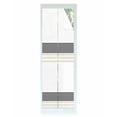 thumbnail image 1 of Window Privacy Film, Black Brown Modern Stripes Sun Blocking Window Tint Film Heat Control One Way Blackout Window Film, Country Chic White Stiped Geometric Lines Non Adhesive Static Cling 17.7x78.7, 1 of 7