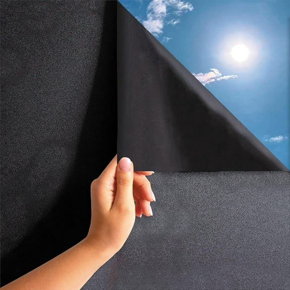 Window Privacy Film - Black Static-Adhesive Window Film [17.5X78.7”] Privacy Window Film - UV Blocking Window Film Blackout Window Film - Static Window Film - Frosted Glass Window Film