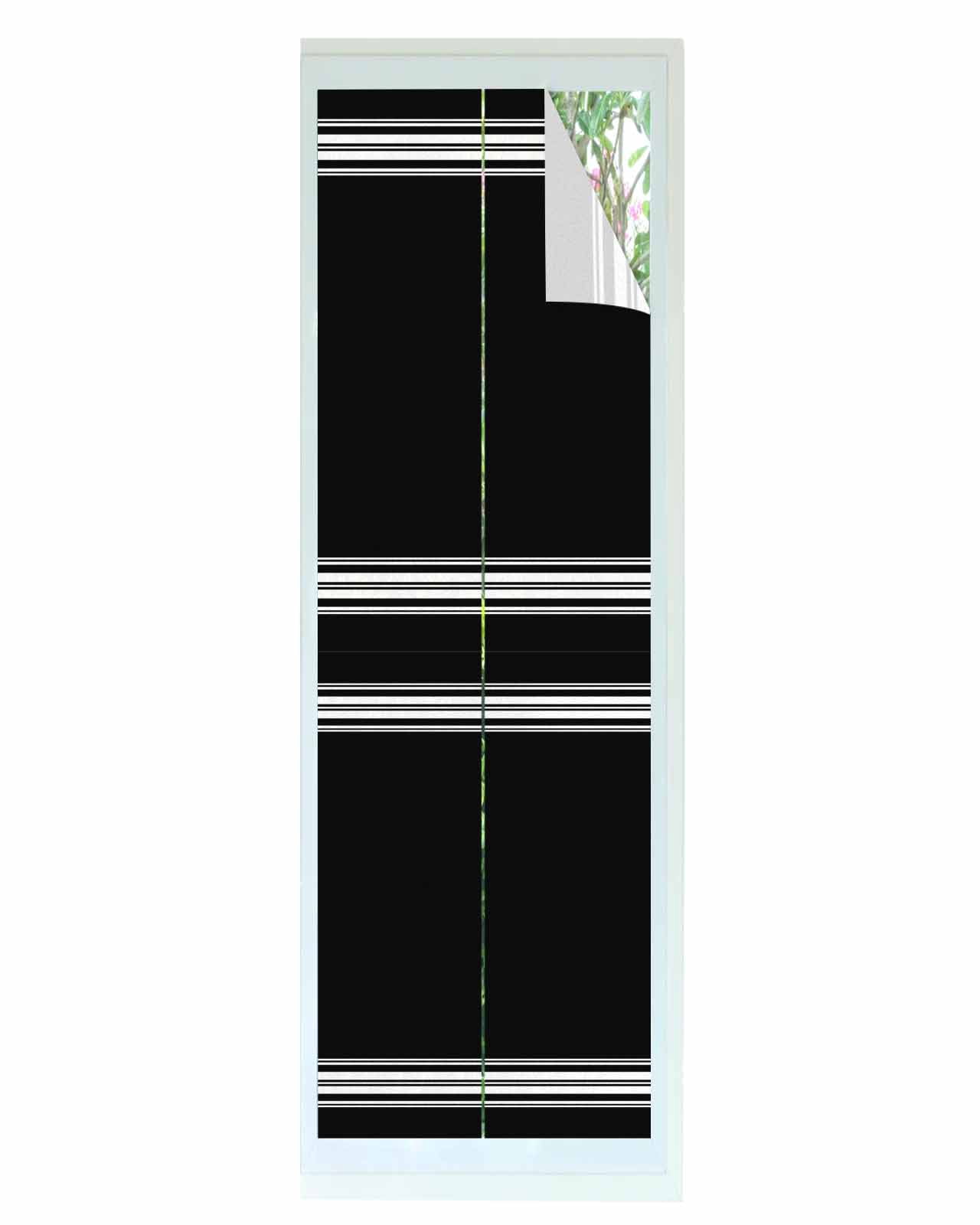 Blinds Pattern Privacy Window Film - 35.4x157.4 Inch, White, Static Cling, UV Blocking, No Adhesive