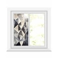 thumbnail image 1 of Window Privacy Film Black White Rhombus Stained Glass Window Film Decorative Sun Block Window Cover Vintage Abstract Geometric Window Clings Static Adhesive Sticker for Bathroom 17.7"x39.3", 1 of 7