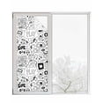 thumbnail image 1 of Window Privacy Film Black White Stained Glass Window Film Decorative Sun Block Window Cover Game Console Computer Gaming Sketch Style Window Clings Static Adhesive Sticker for Bathroom 23.6"x59", 1 of 7