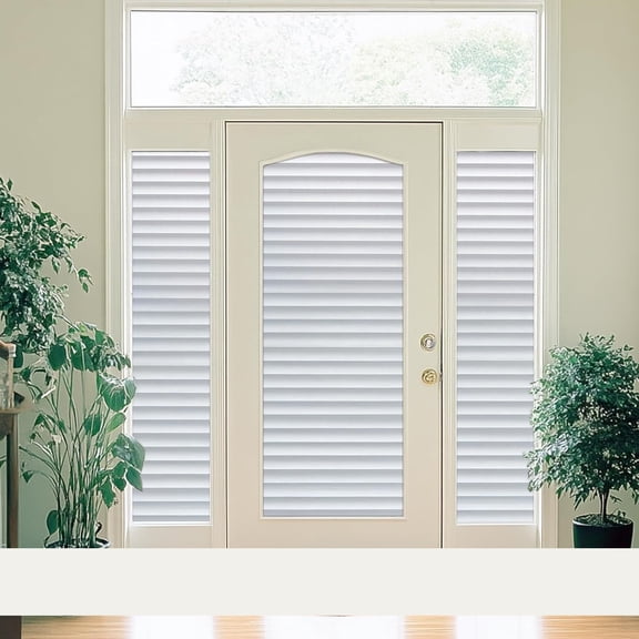 Window Privacy Film Blinds Frosted Glass Static Cling No Glue Anti-UV for Bathroom Shower Front Door Home Garage