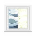 thumbnail image 1 of Window Privacy Film Blue Aqua Ombre Stripe Stained Glass Window Film Decorative Sun Block Window Cover Modern Art Abstract Moire Wave Window Clings Static Adhesive Sticker for Bathroom 17.7"x39.3", 1 of 7