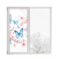 thumbnail image 1 of Window Privacy Film Blue Butterfly Stained Glass Window Film Decorative Sun Block Window Cover Watercolor Spring Natural Flowers Window Clings Static Adhesive Sticker for Bathroom 29.5"x78.7", 1 of 7