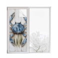 thumbnail image 1 of Window Privacy Film Blue Crab Coastal Stained Glass Window Film Decorative Sun Block Window Cover Vintage Beach Nautical Coral Sea Window Clings Static Adhesive Sticker for Bathroom 29.5"x78.7", 1 of 7