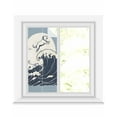 thumbnail image 1 of Window Privacy Film Blue Dog Stained Glass Window Film Decorative Sun Block Window Cover Waves Abstract Art Dynamic Modern Window Clings Static Adhesive Sticker for Bathroom 17.7"x39.3", 1 of 7