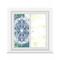 thumbnail image 1 of Window Privacy Film Blue Floral Pattern Stained Glass Window Film Decorative Sun Block Window Cover Vintage Green Teal Ombre Window Clings Static Adhesive Sticker for Bathroom 17.7"x39.3", 1 of 7