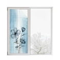 thumbnail image 1 of Window Privacy Film Blue Flower Stained Glass Window Film Decorative Sun Block Window Cover Retro Gradient Texture Painting Plant Leaf Window Clings Static Adhesive Sticker for Bathroom 23.6"x59", 1 of 7