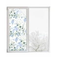 thumbnail image 1 of Window Privacy Film Blue Flower Stained Glass Window Film Decorative Sun Block Window Cover Sage Green Eucalyptus Leaf Farmhouse Country Window Clings Static Adhesive Sticker for Bathroom 29.5"x78.7", 1 of 7
