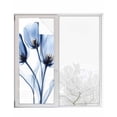 thumbnail image 1 of Window Privacy Film Blue Flowers Stained Glass Window Film Decorative Sun Block Window Cover Simple Gradient Tulip Floral Branches Window Clings Static Adhesive Sticker for Bathroom 23.6"x59", 1 of 7