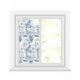 thumbnail image 1 of Window Privacy Film Blue Garden Vintage Stained Glass Window Film Decorative Sun Block Window Cover Modern Art Building Boat Tree Window Clings Static Adhesive Sticker for Bathroom 17.7"x39.3", 1 of 7