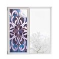thumbnail image 1 of Window Privacy Film Blue Purple Ethnic Stained Glass Window Film Decorative Sun Block Window Cover Rustic Boho Flowers Impressionist Window Clings Static Adhesive Sticker for Bathroom 23.6"x59", 1 of 7