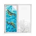 thumbnail image 1 of Window Privacy Film Blue Sea Turtle Coastal Stained Glass Window Film Decorative Sun Block Window Cover Nautical Summer Ocean Beach Window Clings Static Adhesive Sticker for Bathroom 29.5"x78.7", 1 of 6