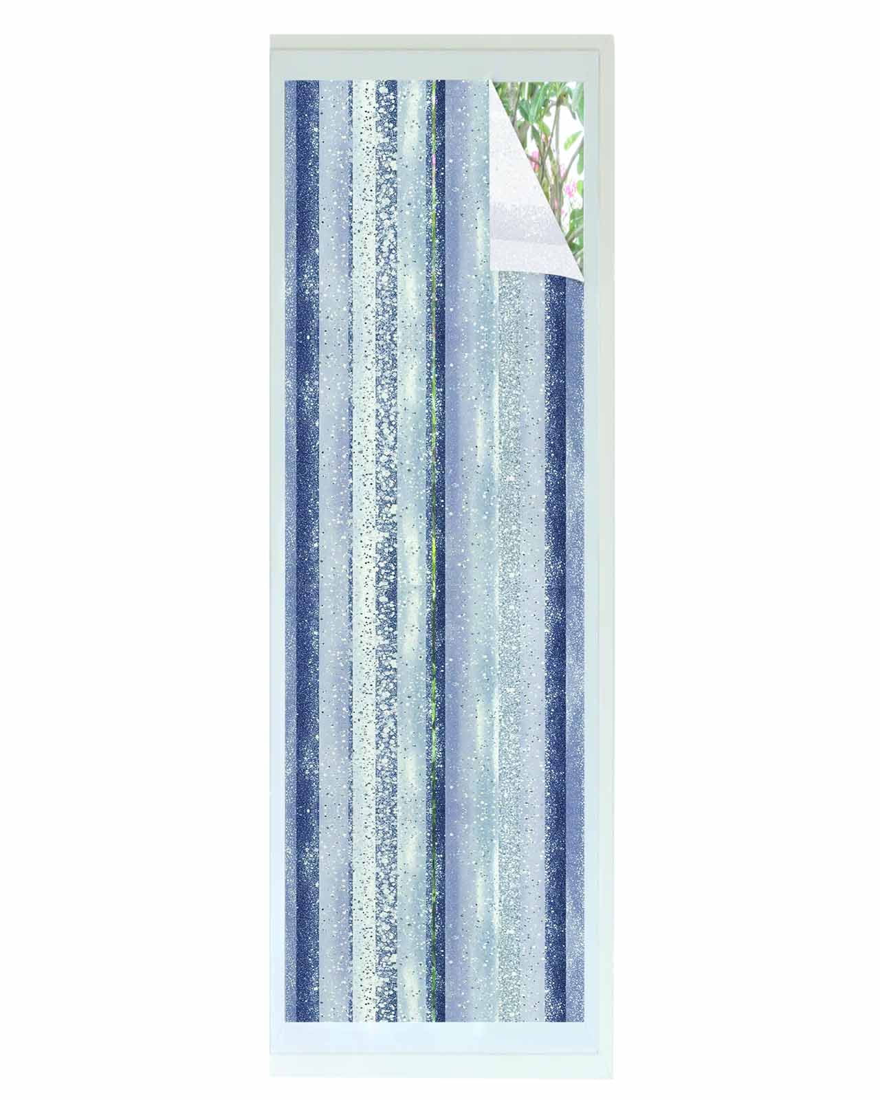 Window Privacy Film Blue Stained Glass Window Film Decorative Sun Block ...