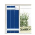 thumbnail image 1 of Window Privacy Film, Blue Stripes UV Sun Blocking Window Tint Film Heat Control One Way Blackout Window Film, Farmhouse Modern White Vertical Lines Non Adhesive Static Cling Sticker 35.4x78.7 In, 1 of 7